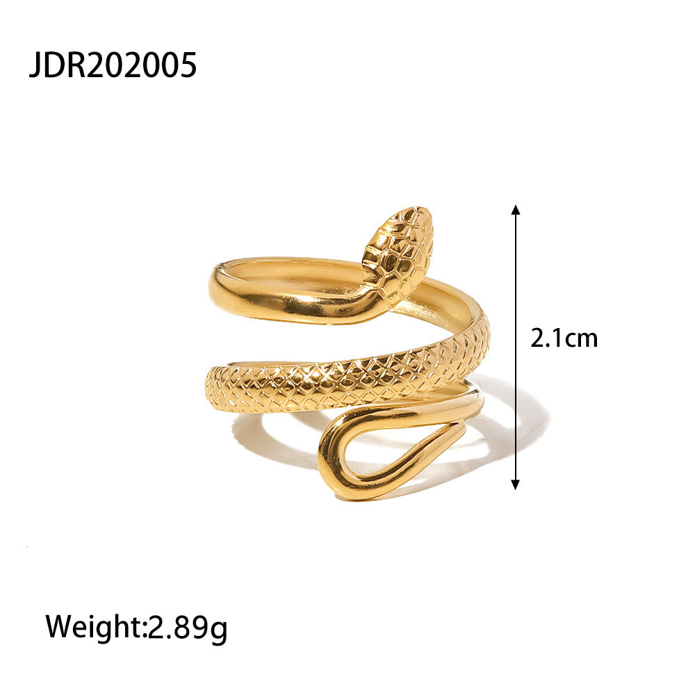 Jie Ding Stainless Steel Snake Ring Titanium Steel Jewelry Female Niche Design Ring Ring