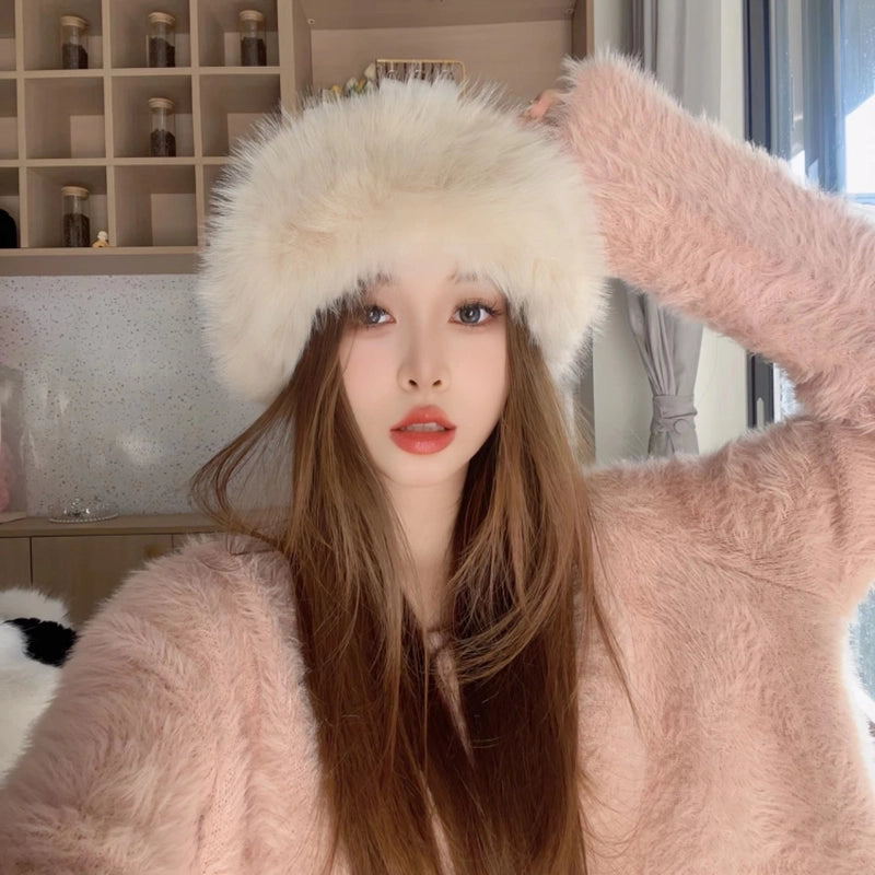New Hat Winter New Thickened Warm Faux Fur Fashion Simple Fisherman Hat Faux Mink Women's Mongolian Hat