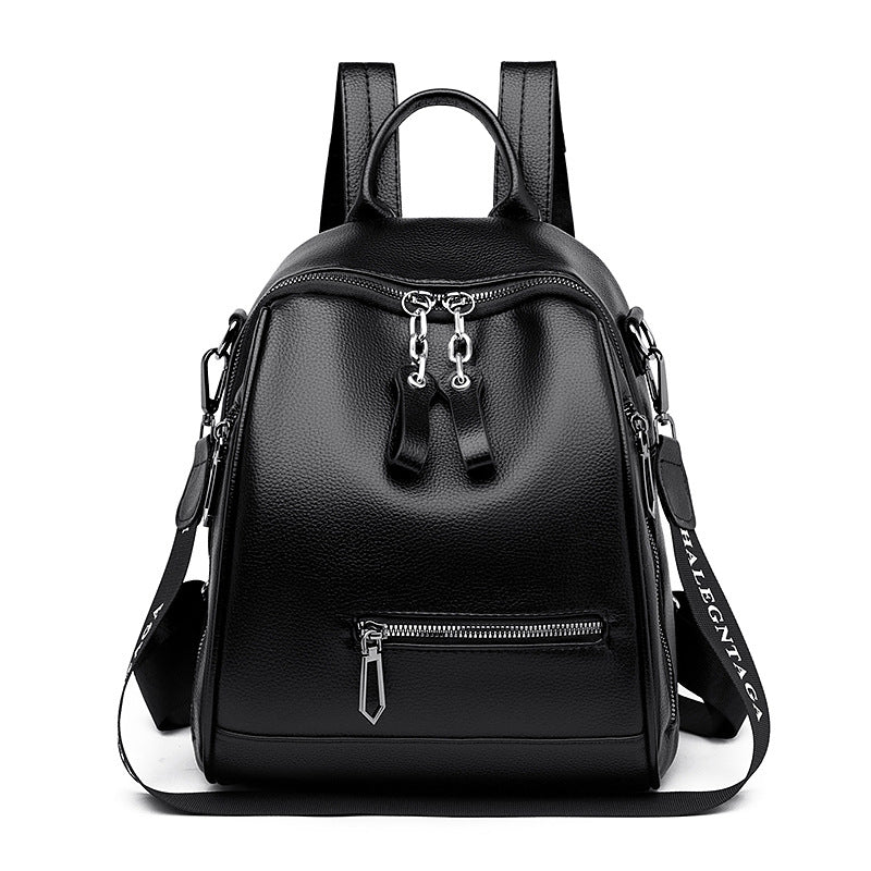 Trendy Soft Leather Unisex  Backpack