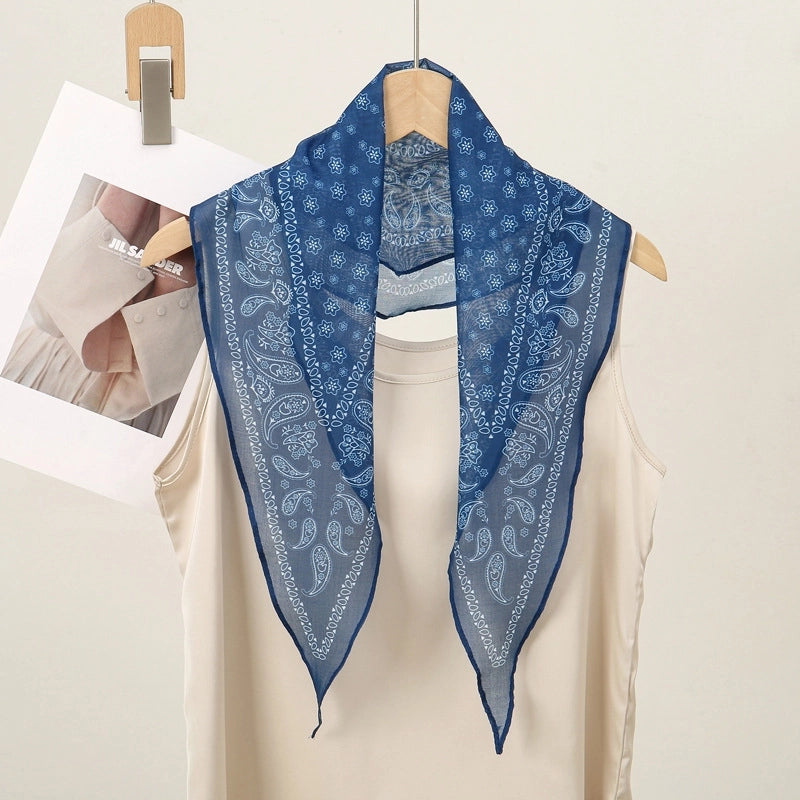 Women's Elegant Basic Solid Color Cotton Silk Scarf