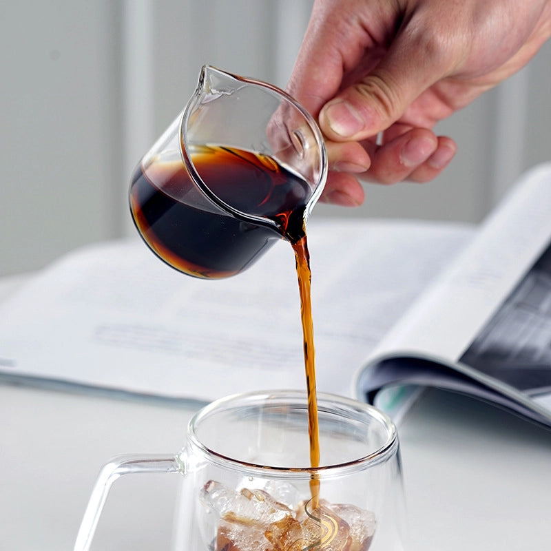 Milk Jar Latte Flower Cup Wooden Handle Small Milk Cup Seasoning Juice Container Dip Dish  Glass Small Milk Cup