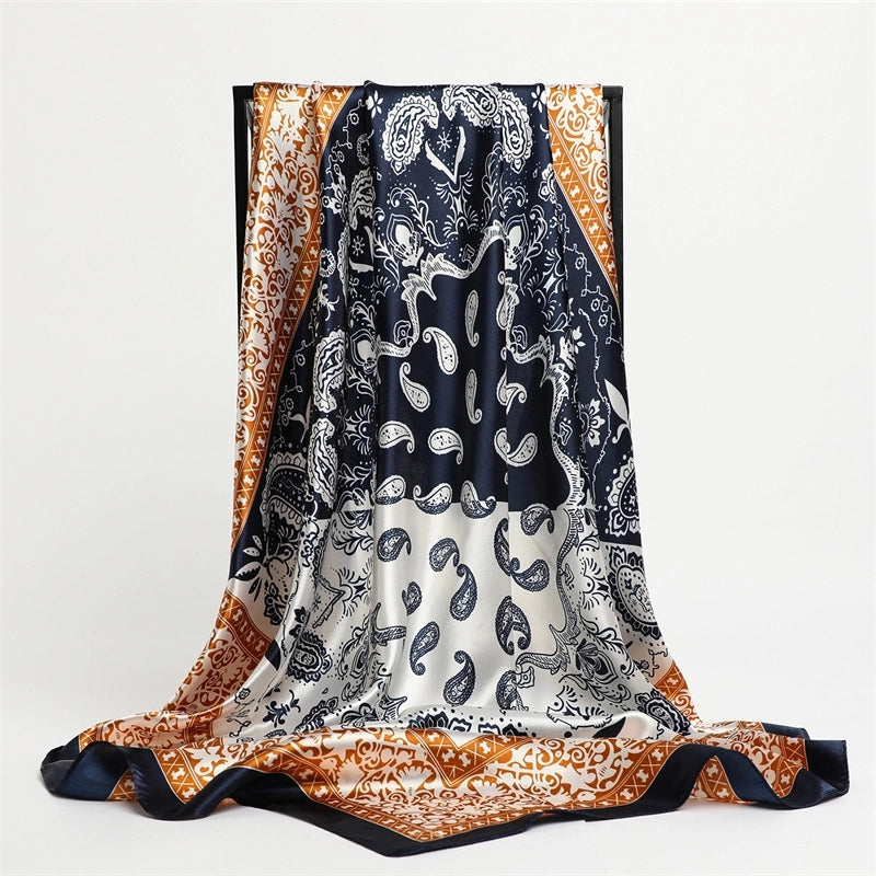 Women's Hip-Hop Streetwear Cashew Nuts Polyester Satin Ethnic Style Silk Scarf