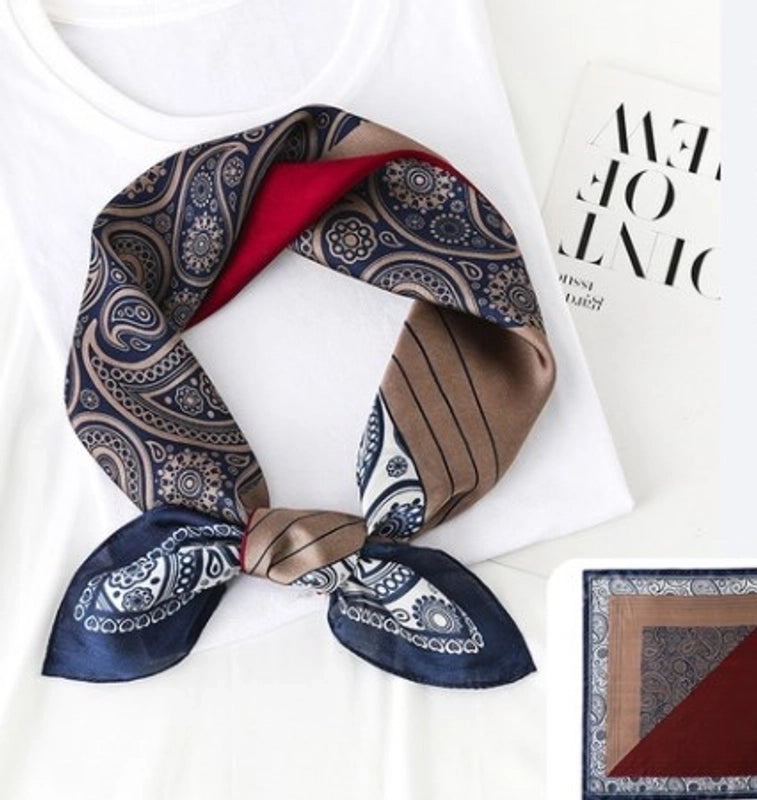 Women's Minimalist Printing Satin Silk Scarves
