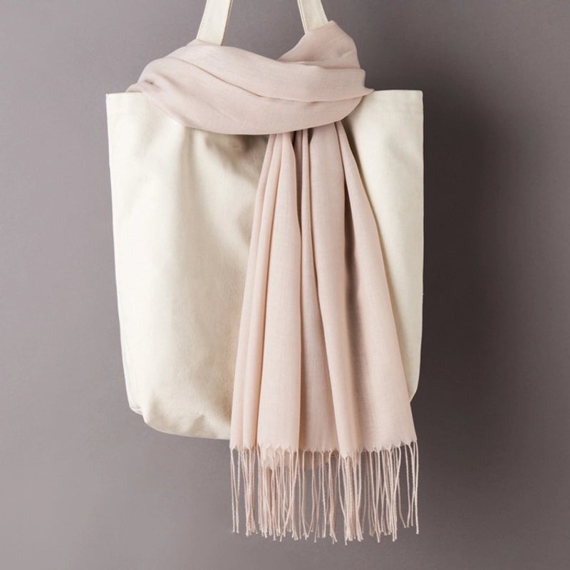 Thin Cashmere Scarf Solid Color Tassel Shawl LOGO Gift Scarf Factory Direct