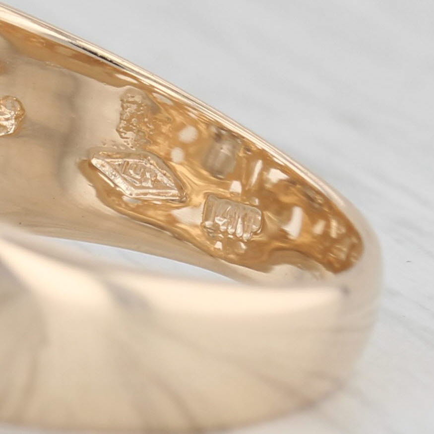 0.20ctw Diamond Cluster Nugget Ring 14k Yellow Gold Size 10.5 Men's