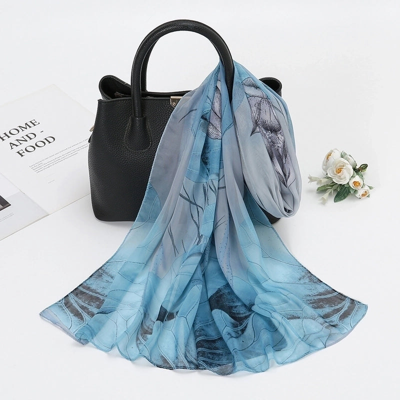Women's Elegant Lady Lotus Chiffon Silk Scarf