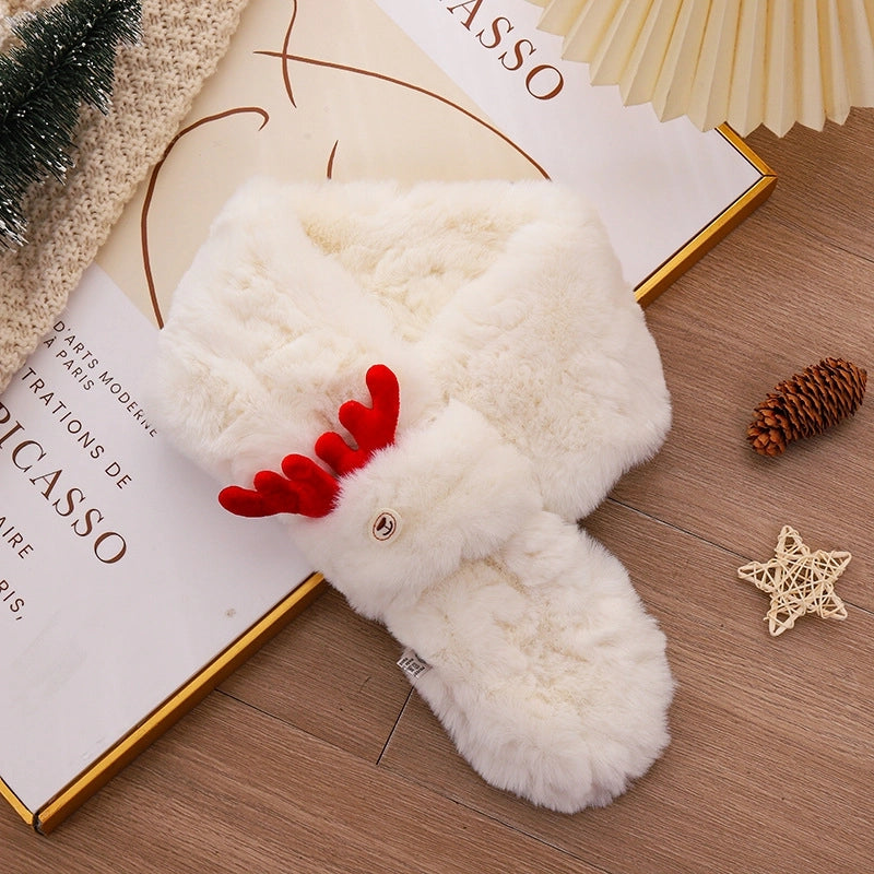 Women's Cartoon Style Elk Polyester Scarf