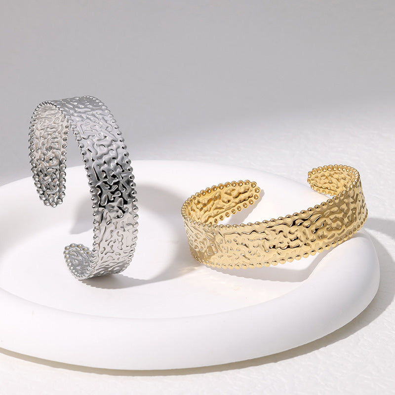 Polka Dot Stainless Steel Electroplating Bangles