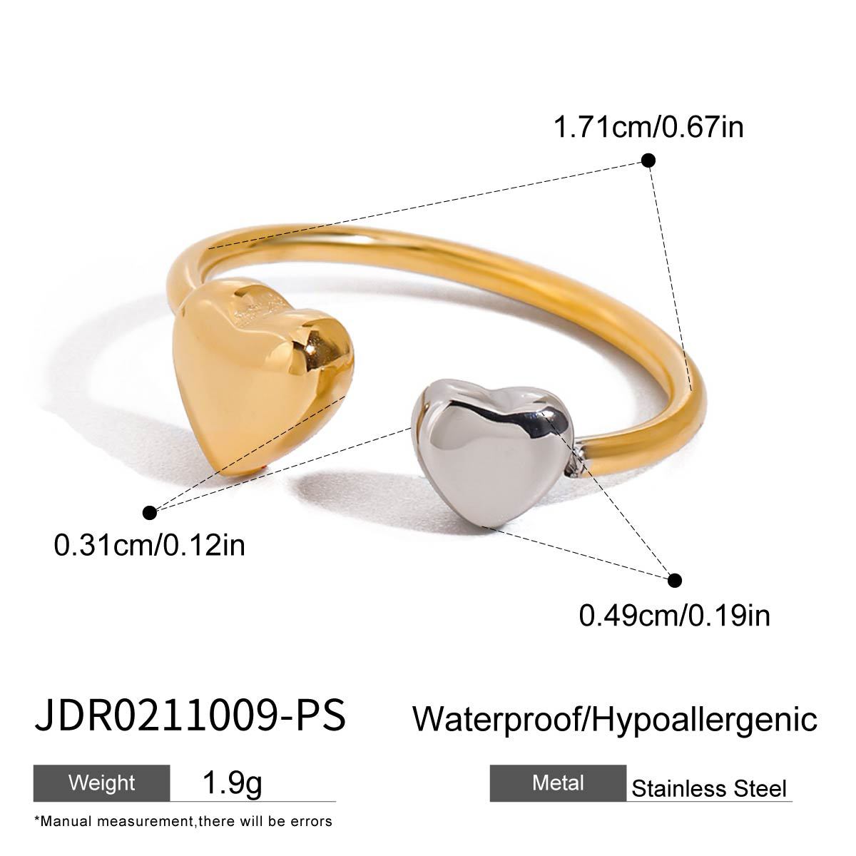Jie Ding 18K Gold-Plated Stainless Steel Geometric Ring Buckle Bracelet Titanium Steel Jewelry