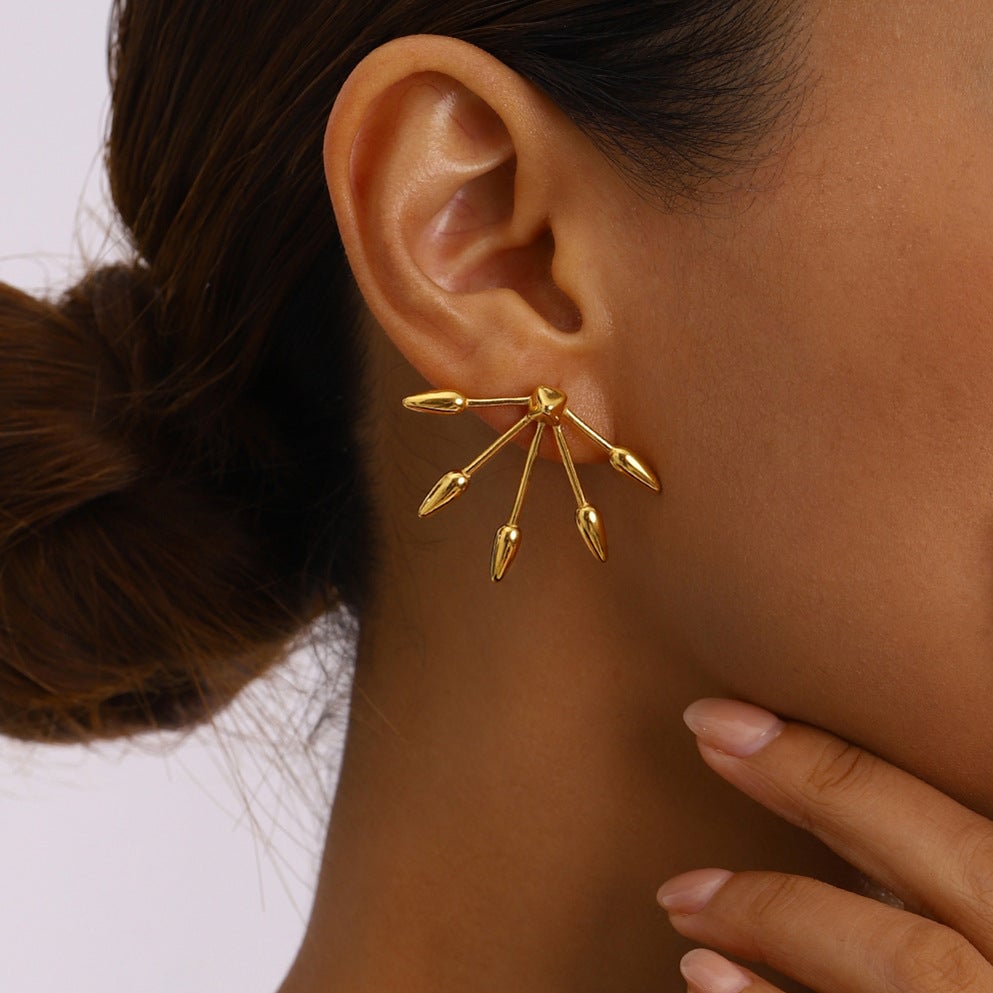 Stainless Steel Retro Gold Earrings Ins Earrings Titanium Steel Earring