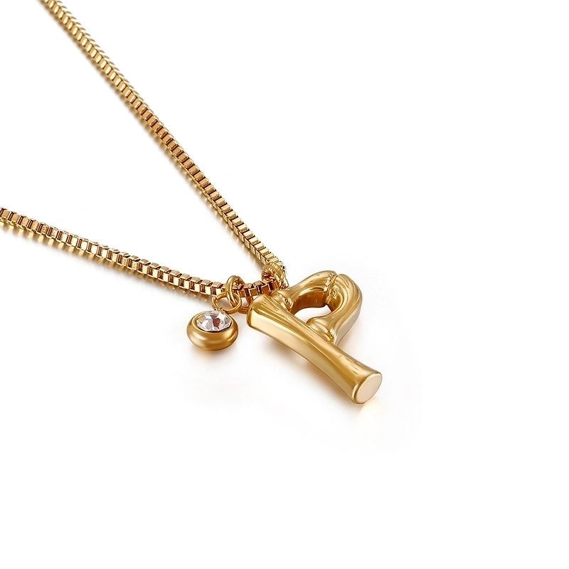 Titanium Steel 18K Gold Plated Minimalist Commute Patchwork Letter Necklace