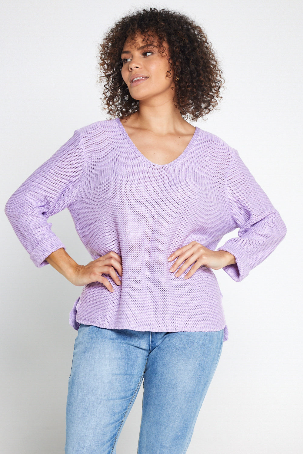 Emmy Cotton Knit Jumper - Lilac