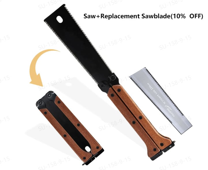 Portable foldable double-sided saw