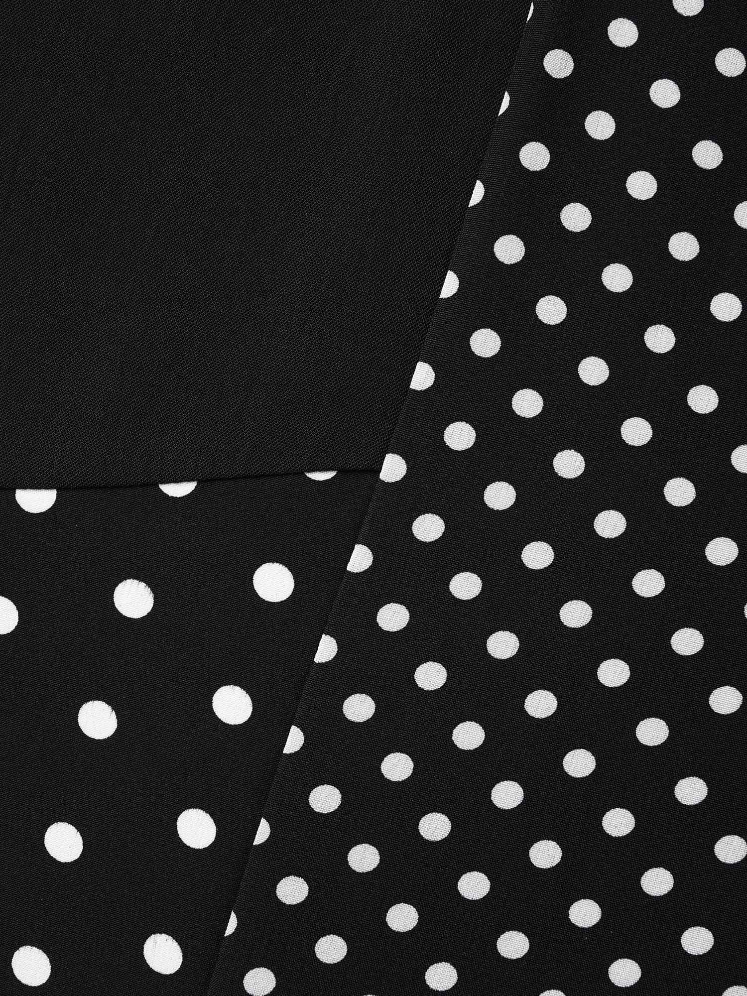 Polka Dot Panelled A-Line Shirt