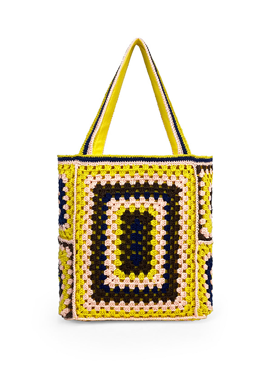 Women Summer Ethnic Knitted Shoulder Bag