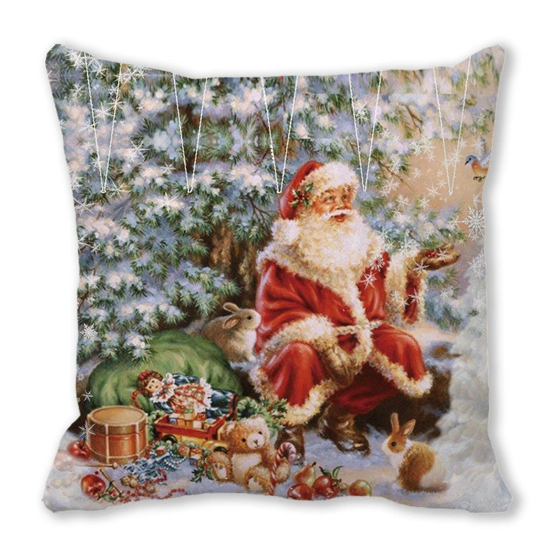 Christmas Pastoral Santa Claus Chemical Fiber Pillow Cases Couch & Sofa Decor