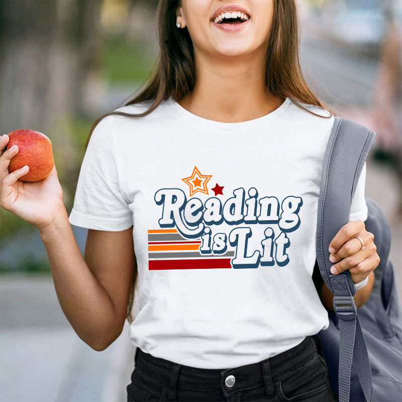 Reading Is Lit Teacher T-Shirt