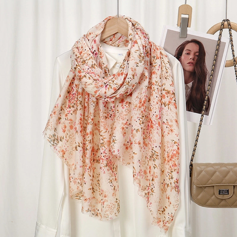 Women's Lady Ditsy Floral Polyester Silk Scarf