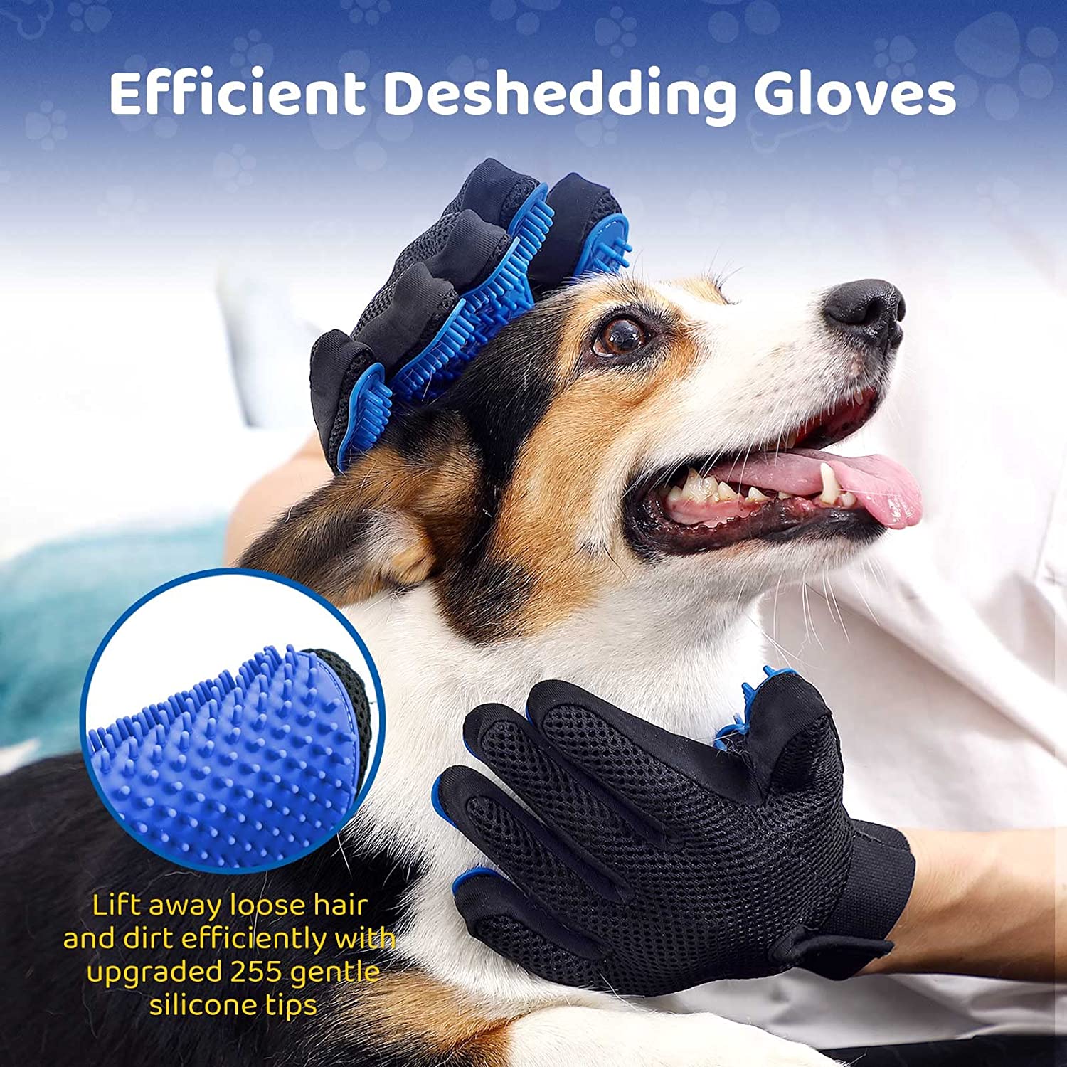 Pet Grooming Glove - Gentle Deshedding Brush Glove