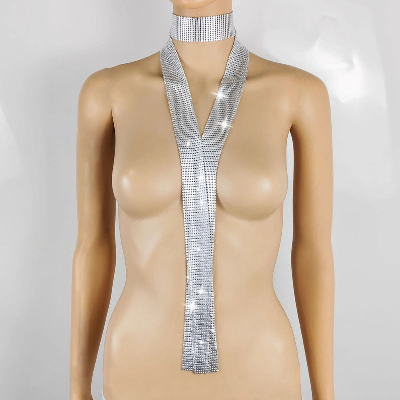 Unisex Shiny Solid Color Metal Sequins Solid Color Scarf
