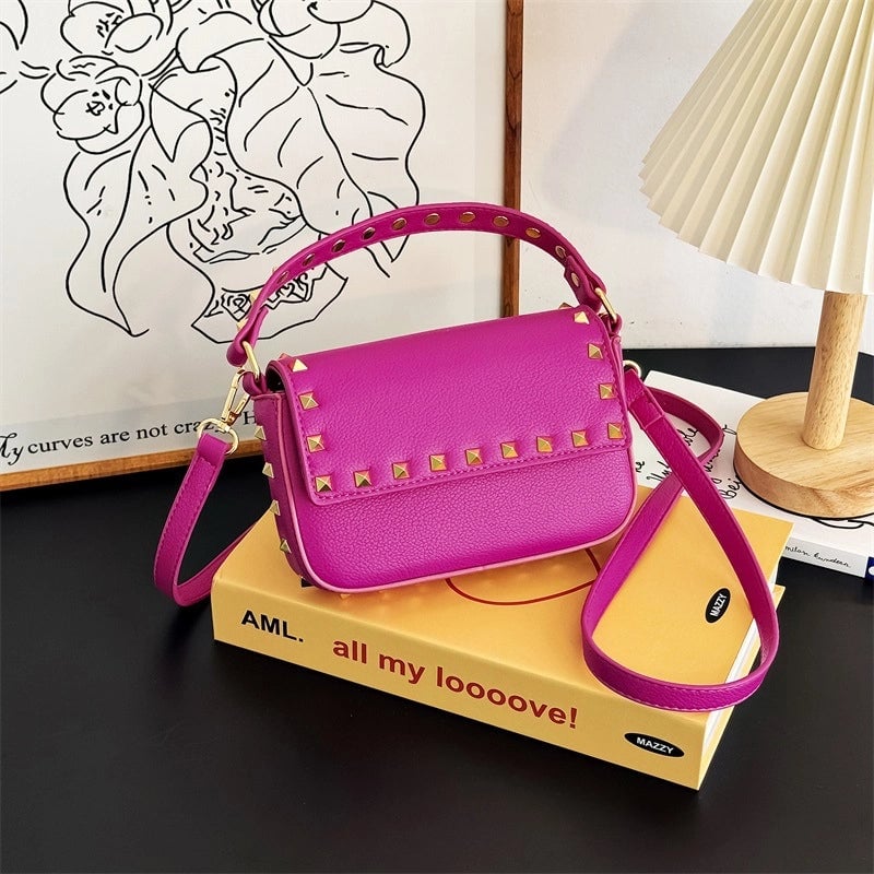 Women's Pu Leather Solid Color Vintage Style Classic Style Square Magnetic Buckle Handbag Crossbody Bag