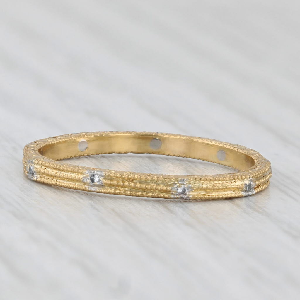 Cathy Waterman Diamond Eternity Band Platinum 22k Gold Size 6.75 Wedding Ring