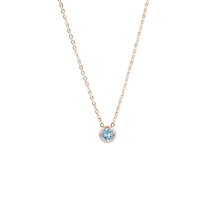 1 Piece Lady Round Stainless Steel Titanium Steel 18k Gold Plated Zircon Pendant Necklace