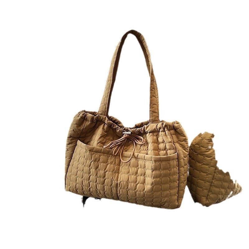 Women's Medium Nylon Solid Color Basic Square String Shoulder Bag