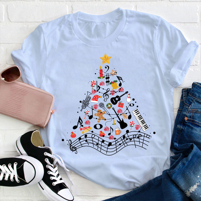 Musical Christmas Tree Teacher T-Shirt