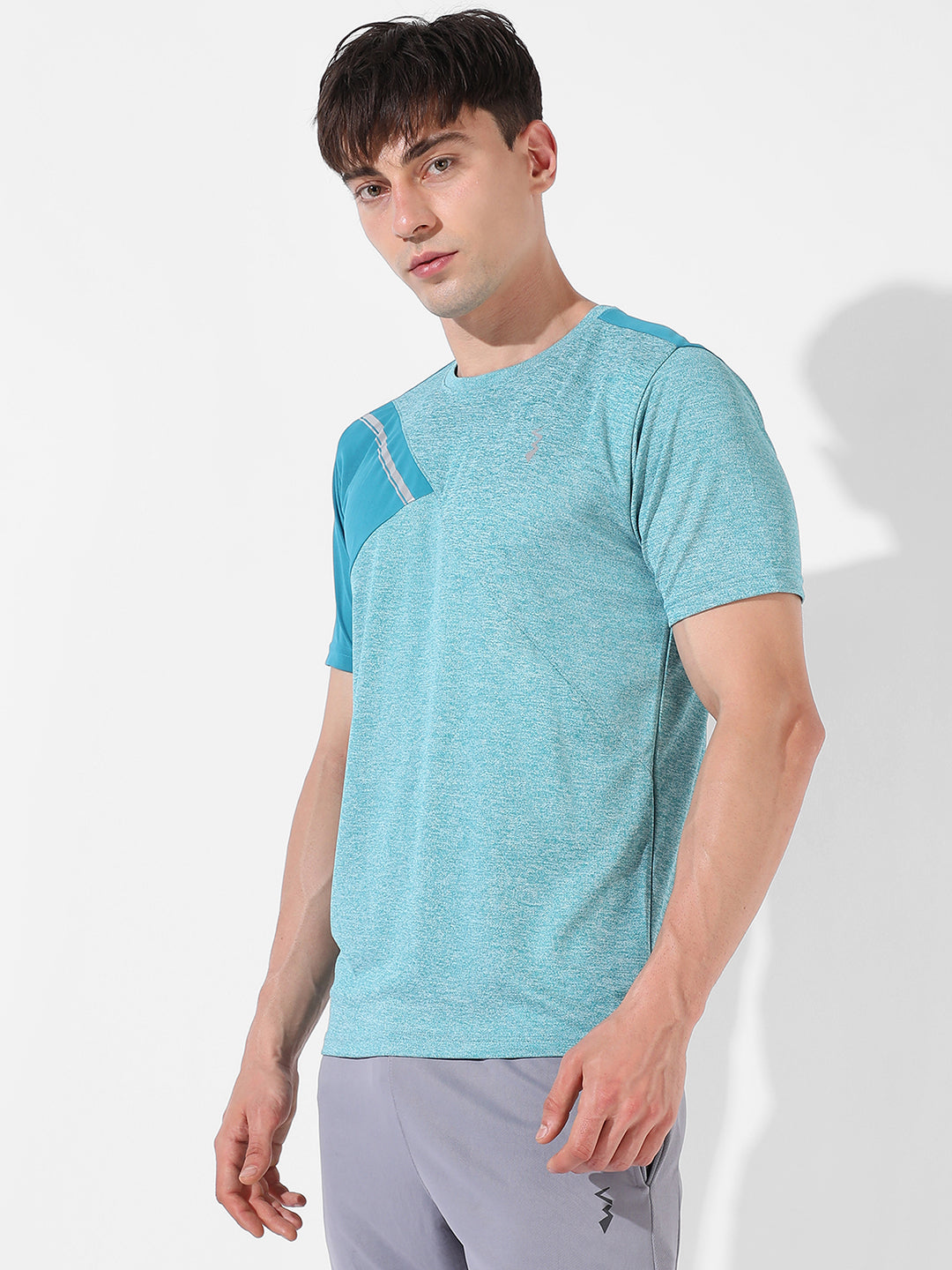 Contrast Heathered Activewear T-Shirt