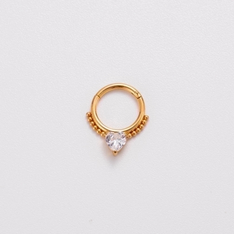 1 Piece Nose Rings & Studs Punk Solid Color 316L Stainless Steel  Copper Plating Inlay Zircon