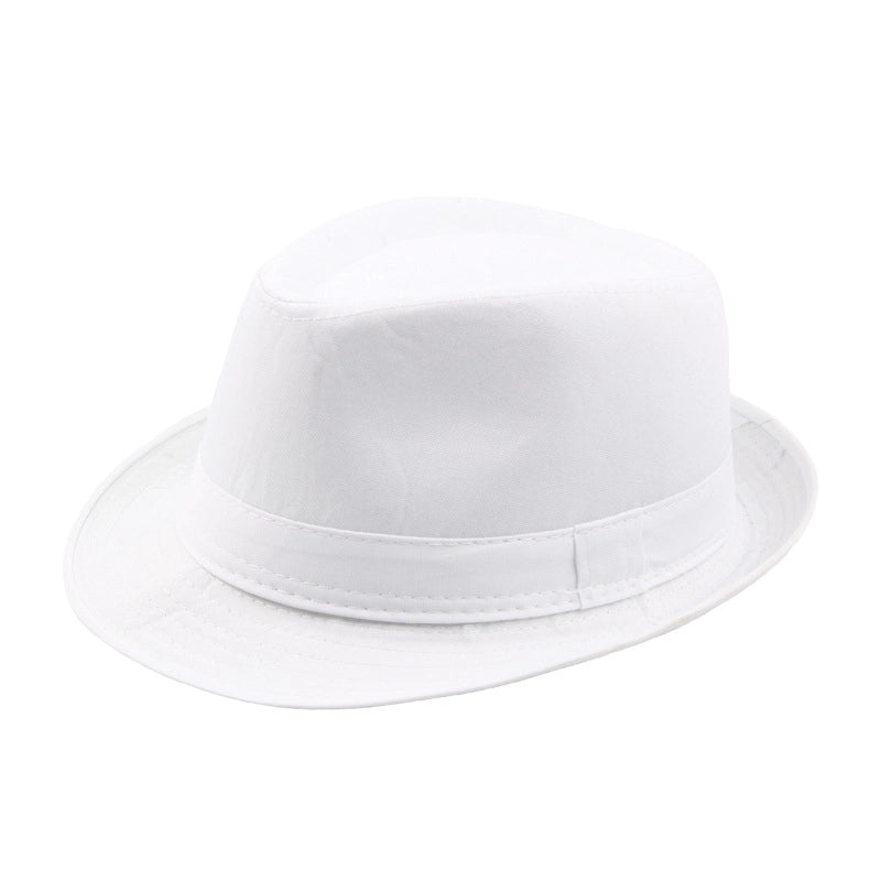 Unisex Basic Minimalist Solid Color Crimping Fedora Hat