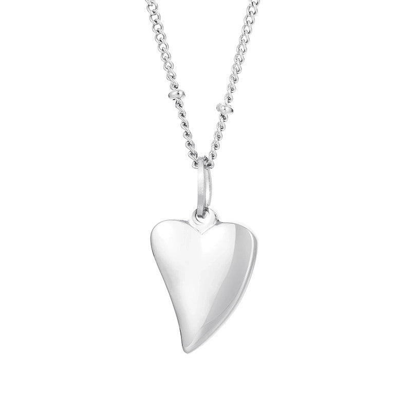 Minimalist Heart Shape Titanium Steel Resin 18K Gold Plated Inlay Pendant Necklace
