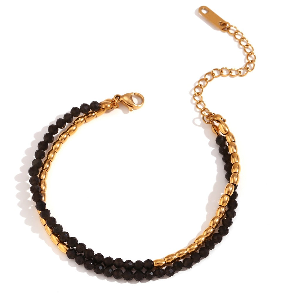 Fashion Stripe Geometric Stainless Steel 18K Gold Plated Necklaces