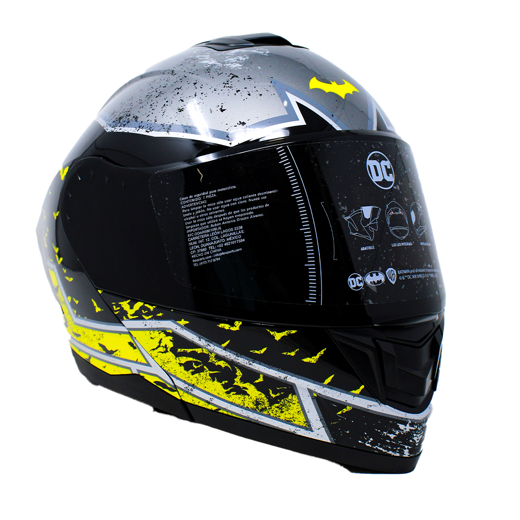 Casco Kov Zero DC Batman Amarillo