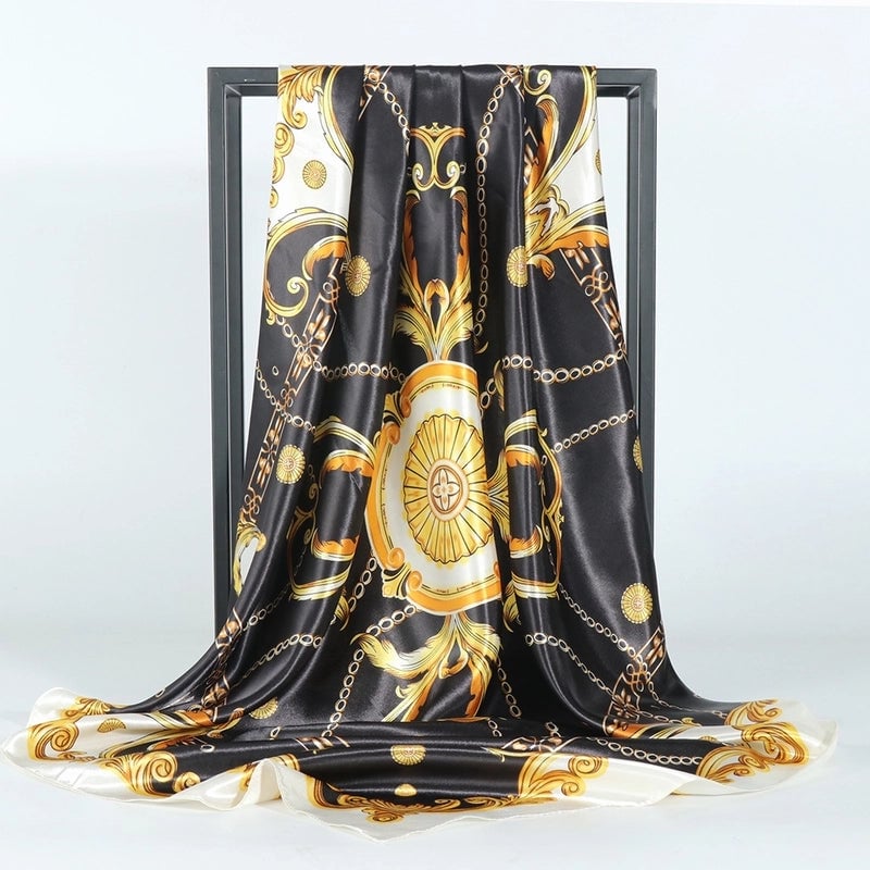 Women's Vintage Style Ethnic Style Printing Polyester Satin Silk Scarf Kerchief