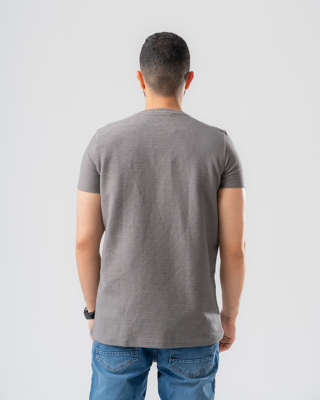 Half Sleeves Jacquard T-shirt