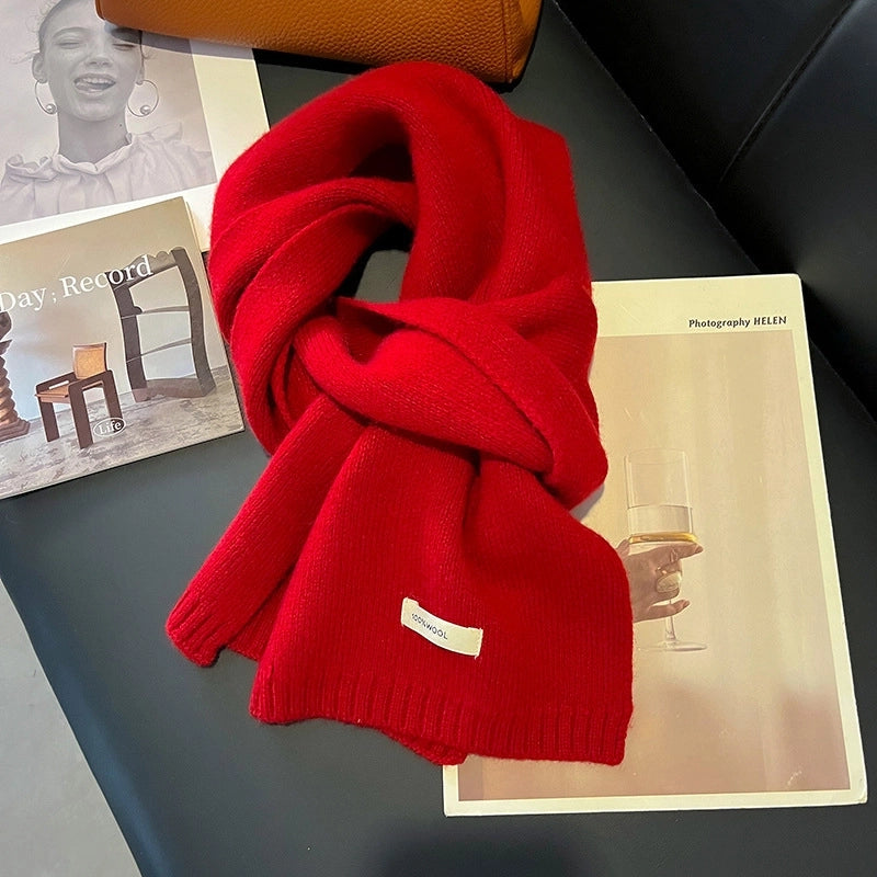 Unisex Sweet Solid Color Fleece Scarf