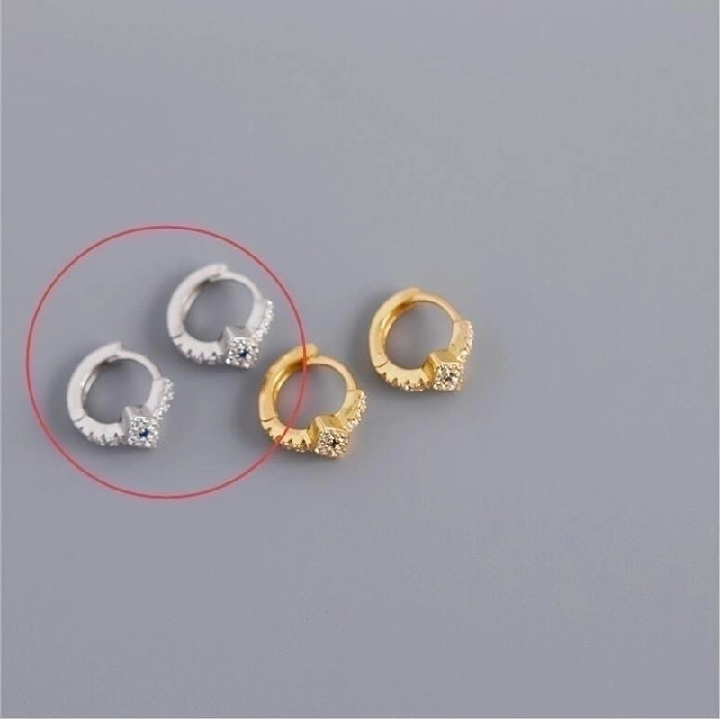 2 Pieces Minimalist Geometric Copper Plating Ear Studs 1 Pair