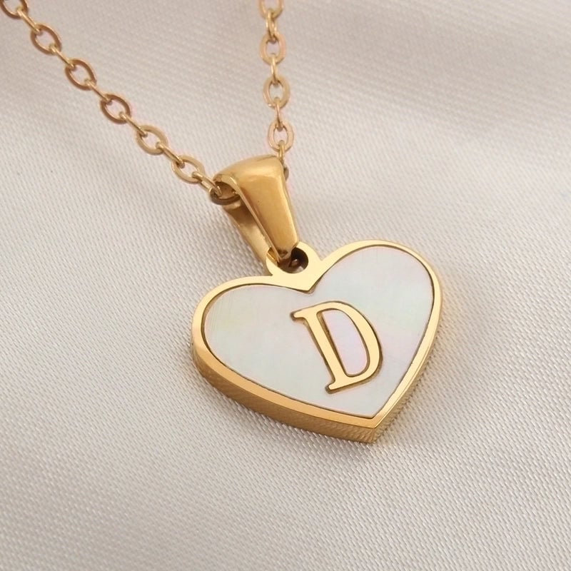 Casual Letter 304 Stainless Steel Shell Shell 18K Gold Plated Plating Inlay Pendant Necklace
