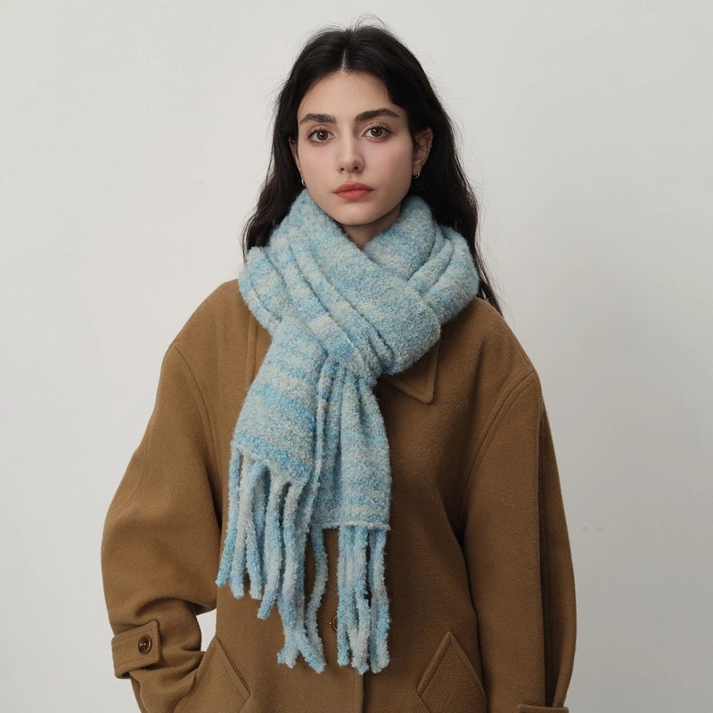 Women's Elegant Business Basic Solid Color Artificial Wool Wool Blend Tassel Scarf