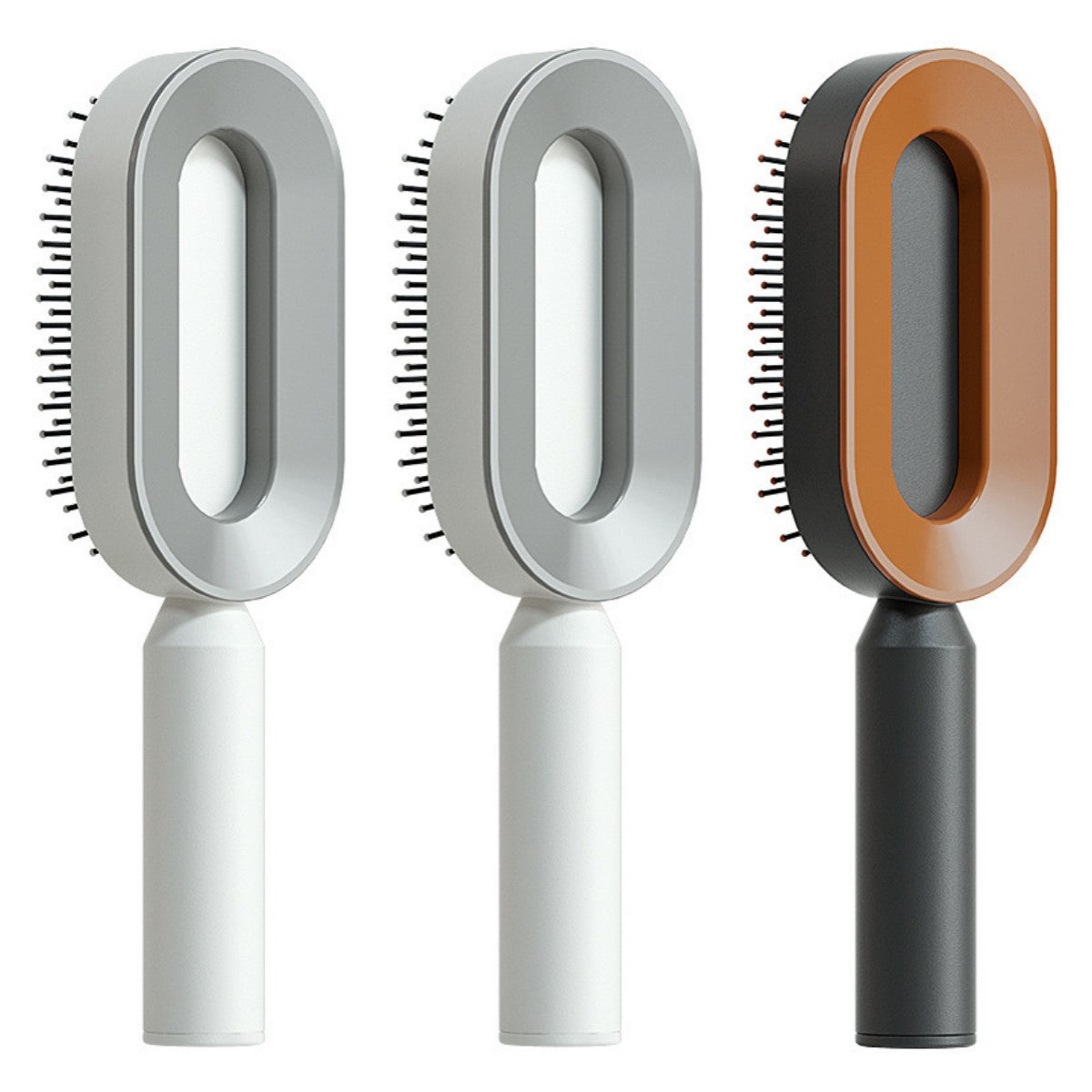 Self-cleaning hairbrush for women. One-button cleaning airbag to prevent hair loss