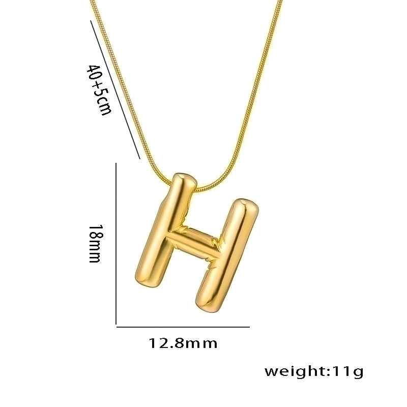 Titanium Steel Minimalist Letter Plating Pendant Necklace