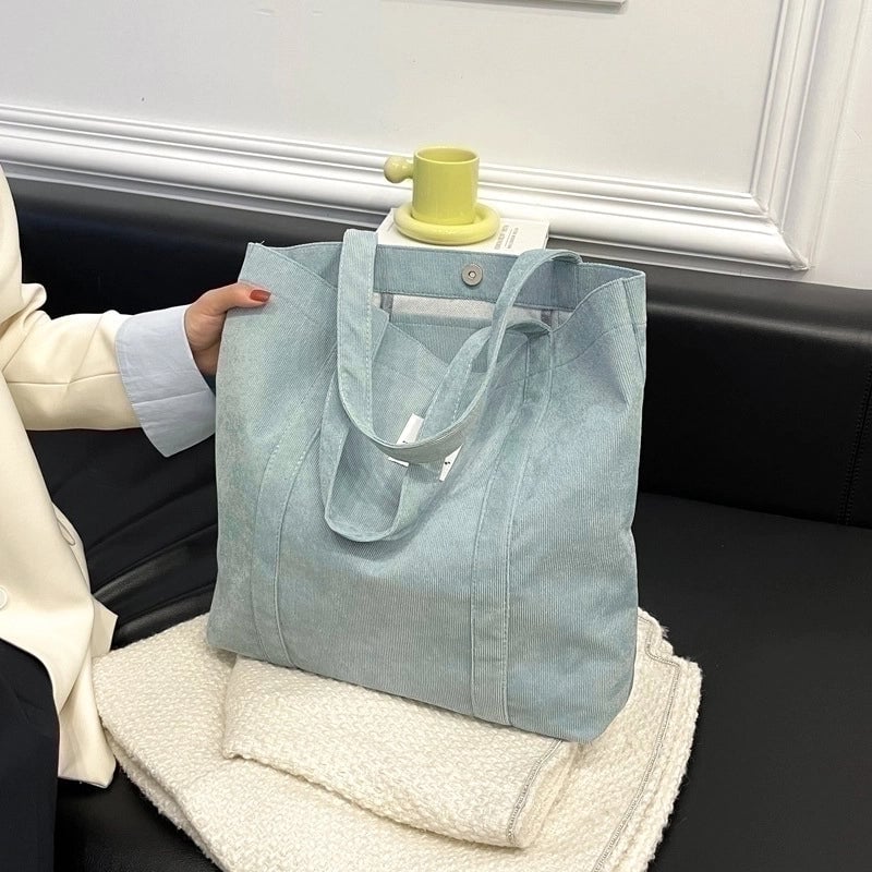 Unisex Fashion Solid Color Canvas Shopping Bags