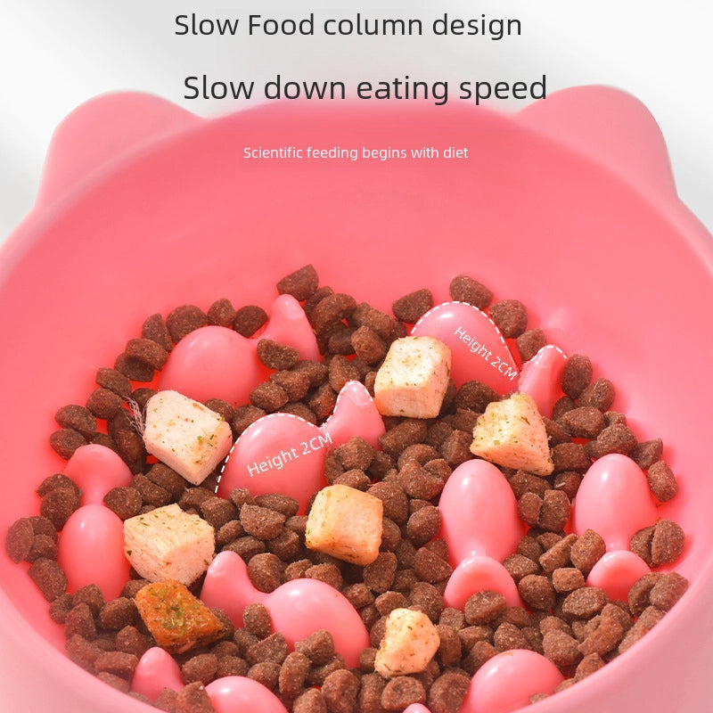 Haqi New  Cat Bowl Anti-choking Slow Bowl Cat And Dog Feeder Basin Cat Food Basin Anti-choking Pet Supplies