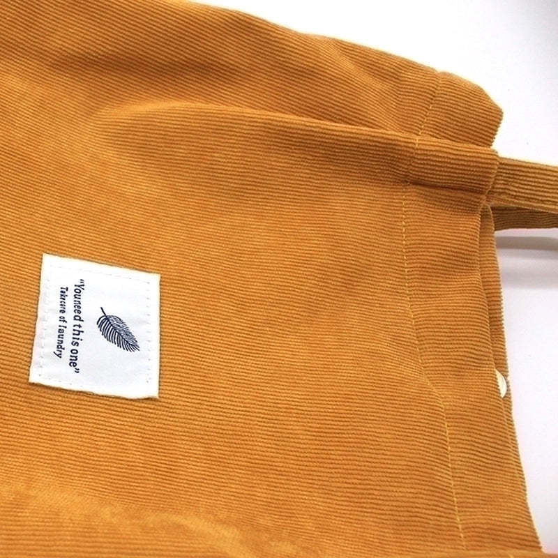 Women's Fashion Solid Color Corduroy Shopping Bags