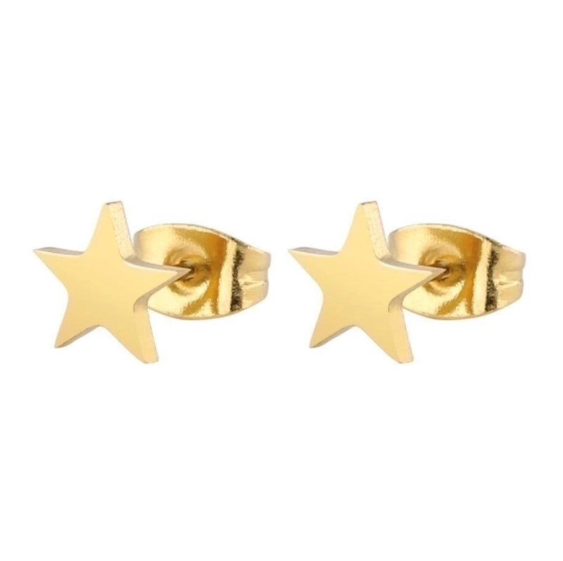 Minimalist  Geometric 304 Stainless Steel No Inlaid 18K Gold Plated Ear Studs