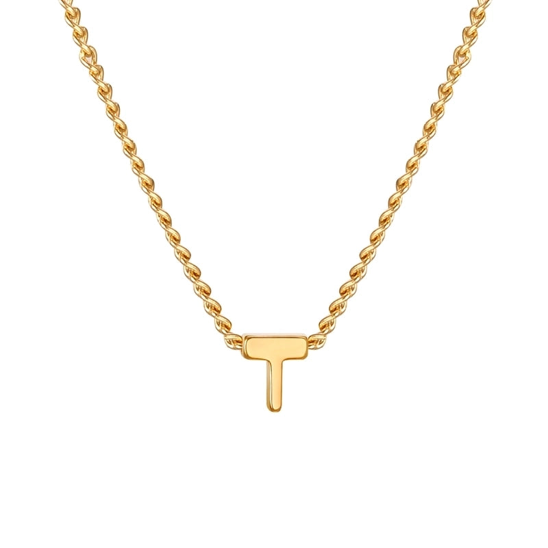 Elegant Letter 201 Stainless Steel 18K Gold Plated Pendant Necklace