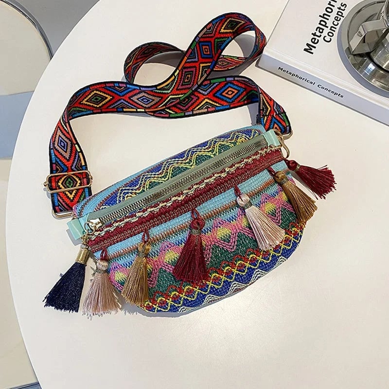 🔥 BIG SALE - 49% OFF🔥🔥Colorful Woven Waist/Shoulder Bag