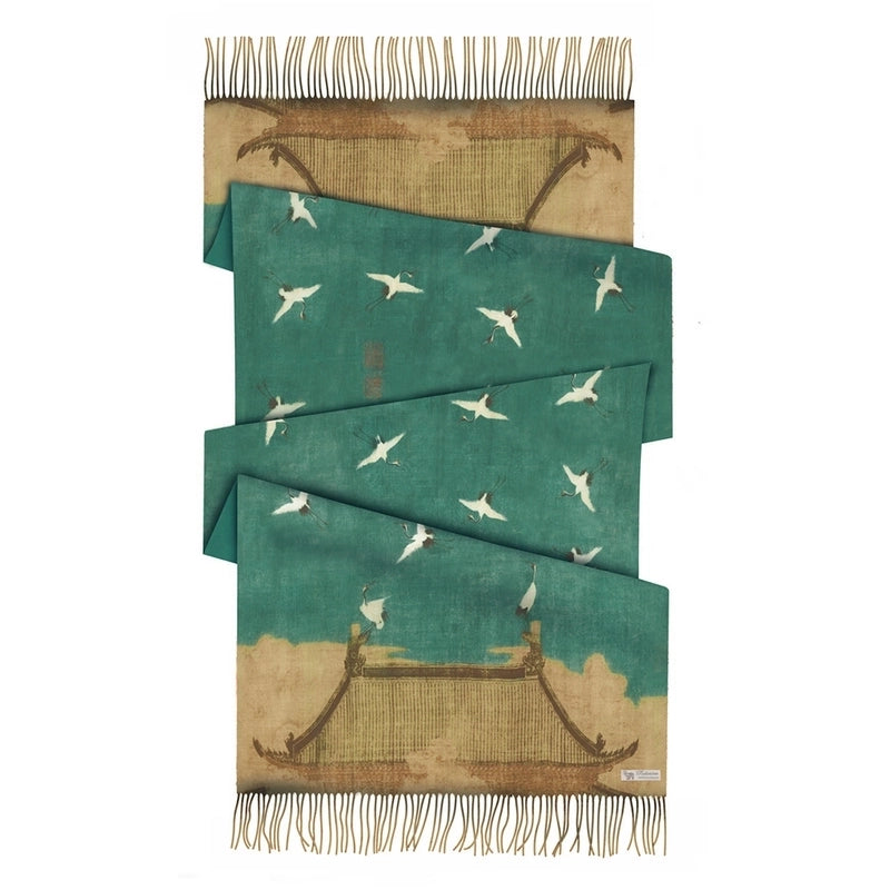 Women's Retro Oil Painting Polyester Silk Scarves